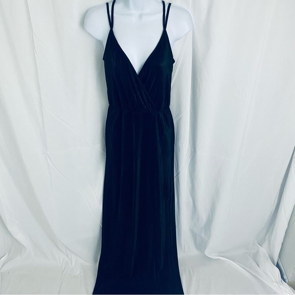 ASOS Sheer Pleated Black Maxi Dress Size 2